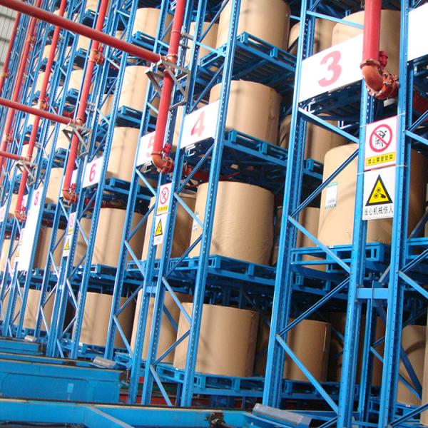 Orange Automated Rack Storage Systems Steel Warehouse Stacker Crane System