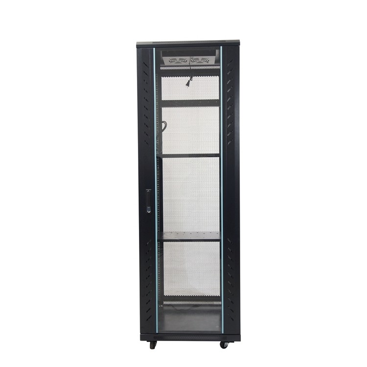 600*600*2000 Size 19 Inch Toughened Glass Door Rack Server with 1.5mm Installation Beam
