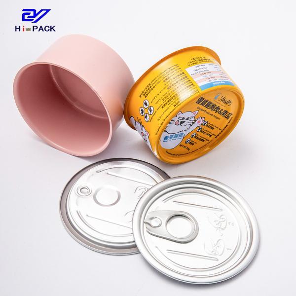 Rosa 80g Volume Alimento para animais de estimação latas Cães Alimento de lata redonda D65x34mm