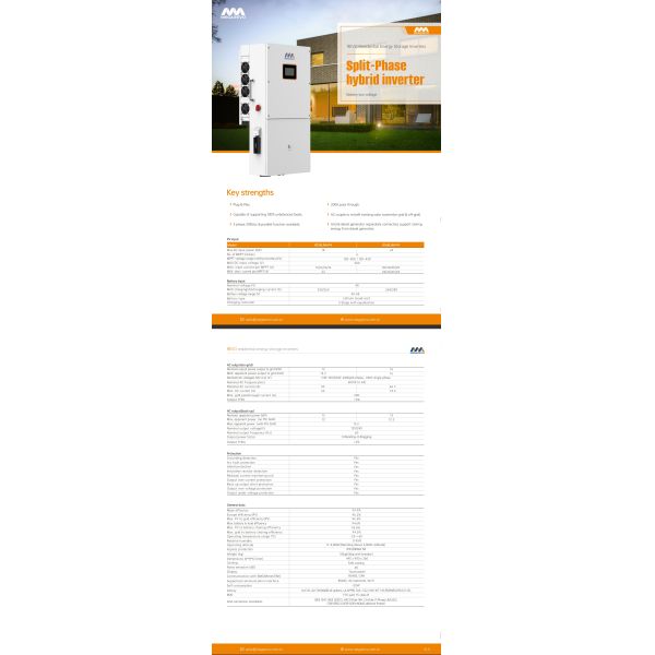 Megarevo American US ESS 12KW 15KW 16KW Split-phase Hybrid Inverter R5/6/8/10/12/16KLNA 48V Megarevo Inverter
