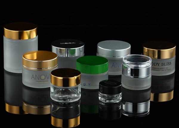 Beard Balm Packaging Glass Cosmetic Jar Matte Frosted Tall 100g With Silver Metal Lids