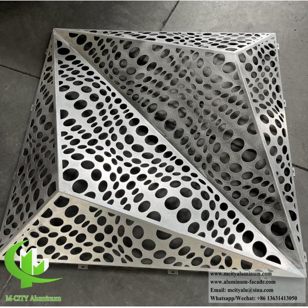 revêtement de façade extérieure feuille de métal 3D design perforation modèle revêtement PVDF