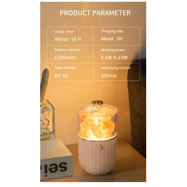 Newest Nature Crystal Salt Rock Aromatherapy Lamp  7 Color Atmosphere Night Light For Bedroom Office Car Air Purify