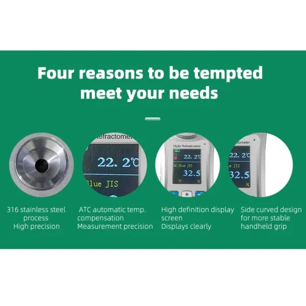 Digital Brix Refractometer Salinity Honey Wine Beer Alcohol Clinical Car Coffee