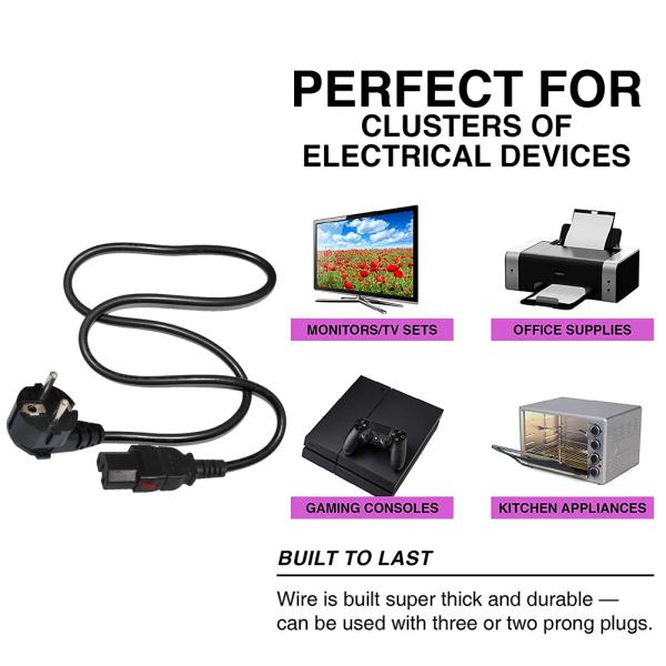 Schuko CEE 7/7 к IEC C15 Кабель питания 250В 16А 3м