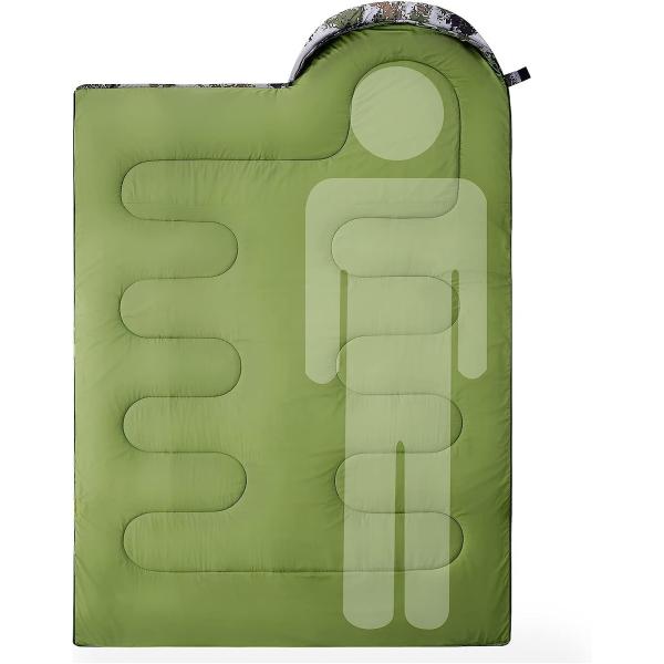 Camouflage Camping Sleeping Bag, Adults & Kids Seasons Warm Cold Weather Hiking Camping Indoor Outdoor Use