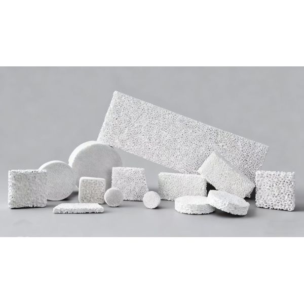 Round Square Foundry Alumina Ceramic Foam Filter with 80-90% Porosity and High Temperature Resistance