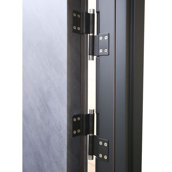 Two Tone Spliced Modern Steel Security Entry Doors 70mm Single Opening