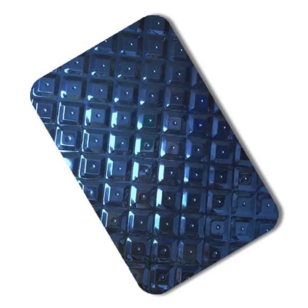 6mm Checkered Stainless Steel Plate For Door Thickness 0.8mm Pvd Water Ripple Stamped Hotel