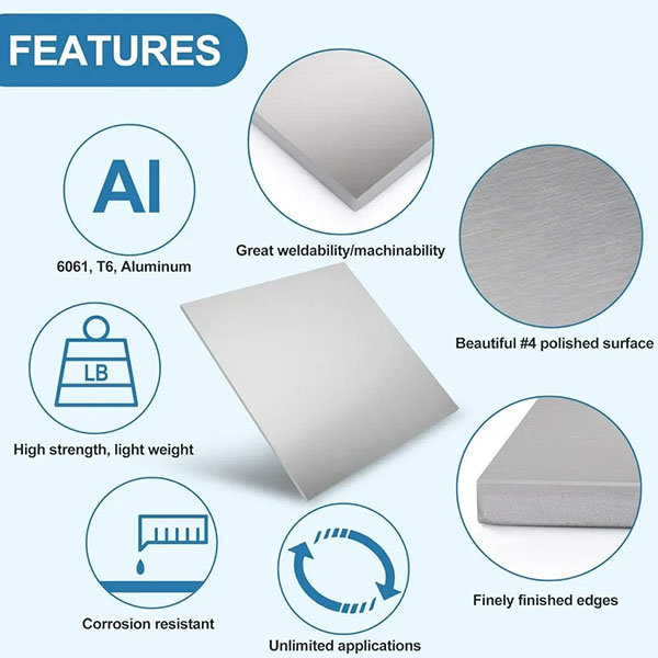 0.8mm 1mm 2mm 2.5mm 3mm 6061-T6 Aluminium Sheet 4x8 Standard Size Customized