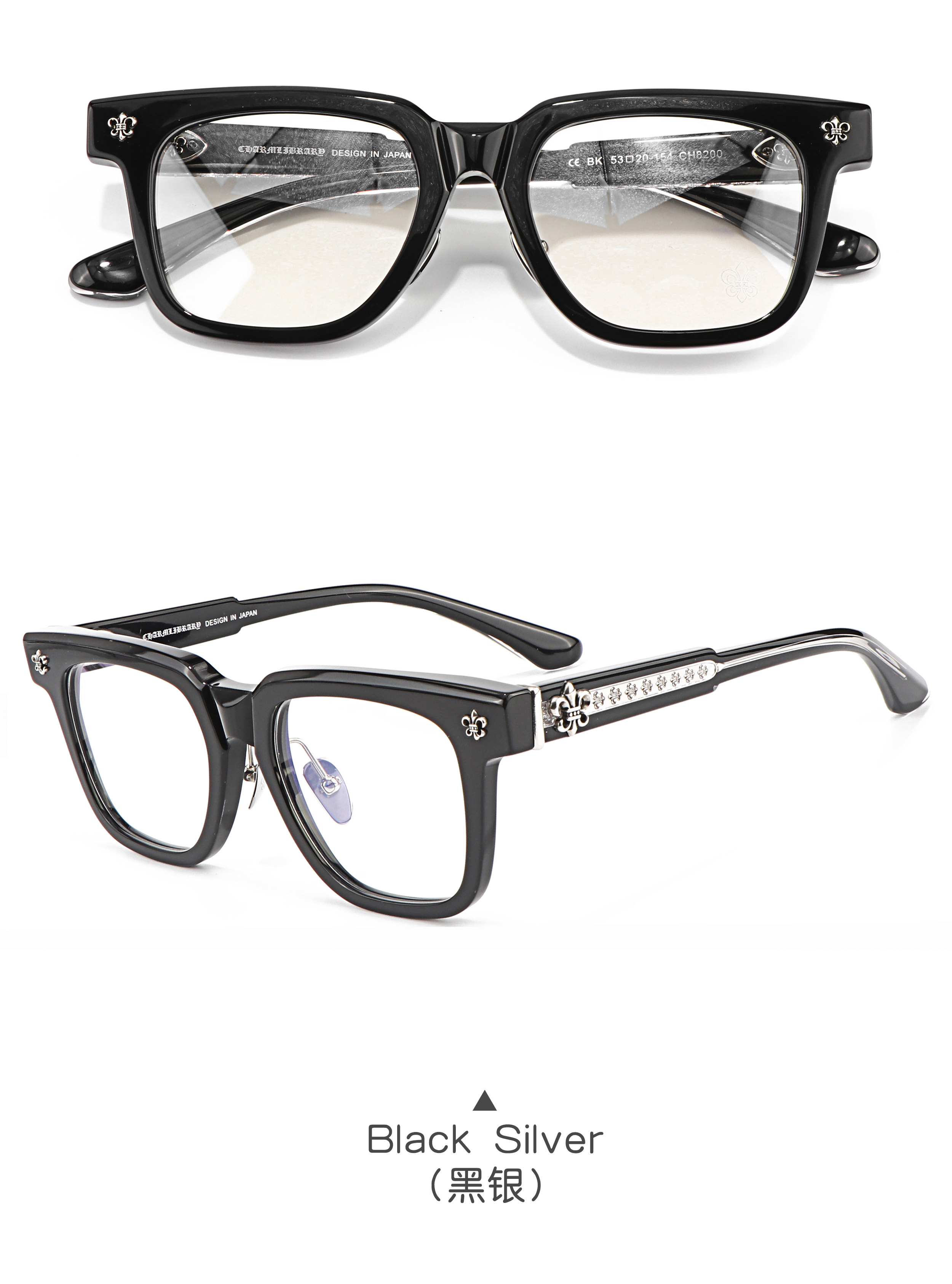 Acetate Large Frame Black Tortoiseshell Transparent Optical Prescription Presbyopia Multifocal Modern Glasses Frames for Girls