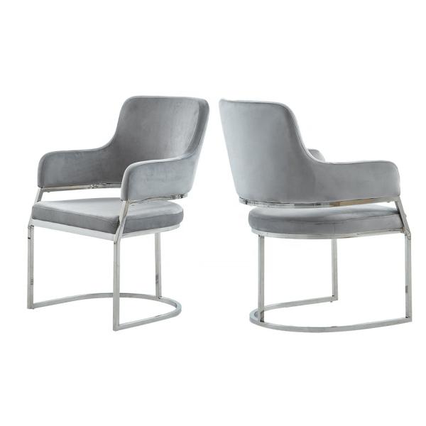 Metal Frame 54x58x84cm European Style Dining Chair 10kg with flannel seat cushion