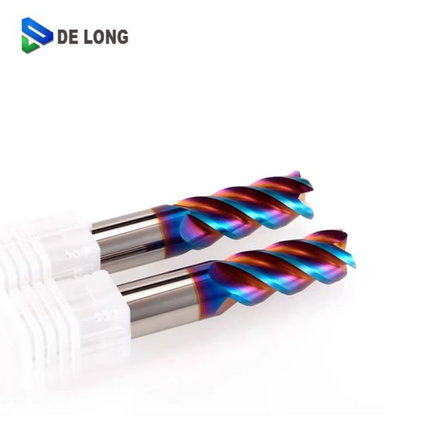 65 Degree Helix Angle Carbide End Mill with 4 Unequal Edges and Uneven Spiral for CNC Milling