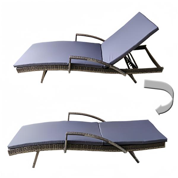 PE Poly Rattan Garden Outdoor Indoor Rattan Lounge Chair Beach Sun Holiday Patio Outdoor Furniture Sets