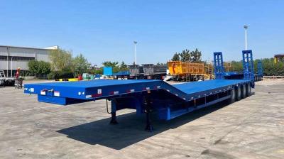 80T Lowbed Trailer Transport Construction Machinery Equipment Such As Excavator Wheel Loader Bulldozer