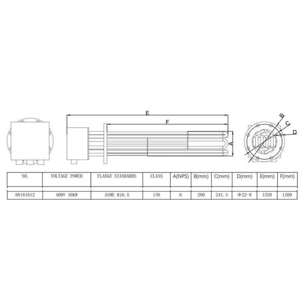 30kw Explosion Proof 400V Electric Tubular Heater
