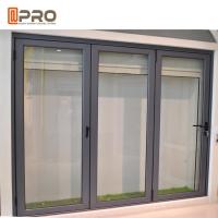 Black powder coating commercial aluminum folding door with ready mold folding panel doors room doors folding sliding doo