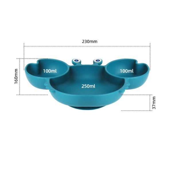 Crab Shape Silicone Baby Tray Set Food Grade Eco Friendly Custom Logo
