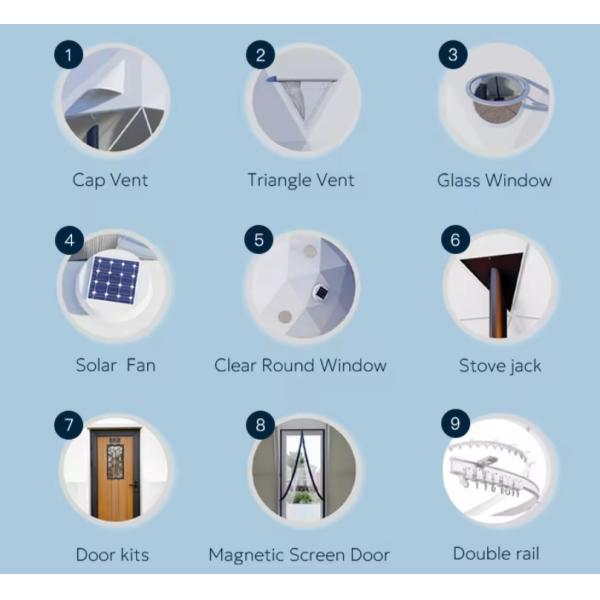 Водонепроницаемость Глампинг Геодезический Эко Купол Палатки Противопогодные ПВХ дом палатки