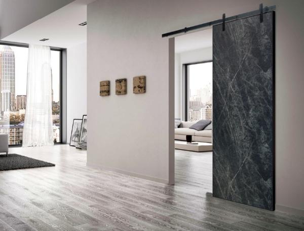 Aluminum Frame Melamine HPL Flat Panel hollow Door for house sale