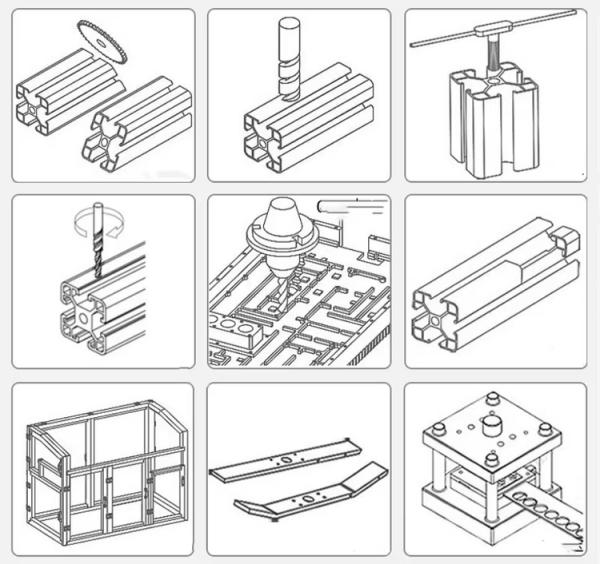 Profilé en alliage d'aluminium extrudé 40*80, profilé en aluminium extrudé à fente en T