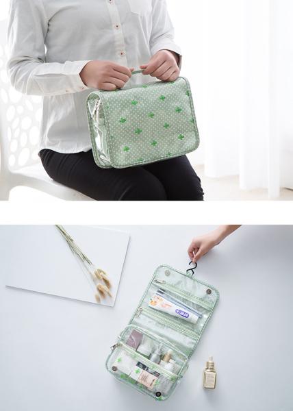Fold Up Bathroom Toiletry Bag , Clear Hanging Bags With Larger Capacity
