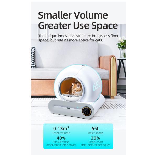 Caja de basura inteligente para gatos Tuya Caja de basura inteligente de limpieza cerrada silenciosa