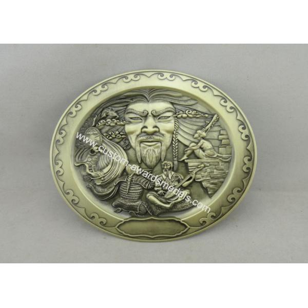 Souvenir Customised Badges , Antique Brass Die Casting 3D Metal Clothes Badges And Patches