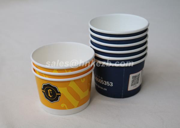 Biodegradable 12oz Disposable Ice Cream Paper Cups Food Grade With Plastic Lid