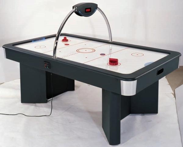 Deluxe 7FT air hockey table overhead electronic scorer wood MDF ice hockey table