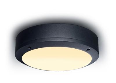 12W IP54 Black Round Flush Mount Ceiling Light For Balcony Bathroom