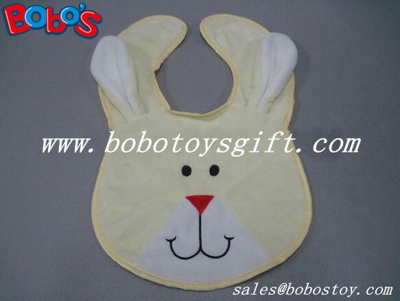 13Wholesale Baby Items Plush Embroidery Beige Rabbit Baby Bibs