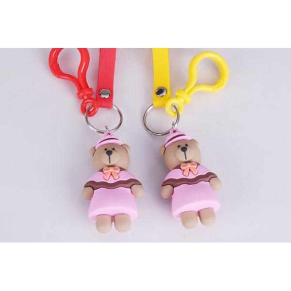 Promotional Soft PVC Rubber Cute Key Chains Ring, Miniature Pendant Keyrings for Women and Men, Couples, Boys and Girls