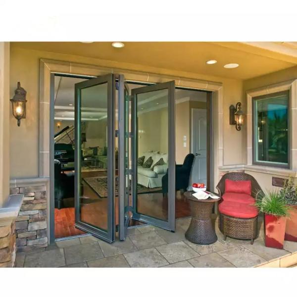 EPDM Waterproof Exterior Aluminum Folding Door Glass Bifold Patio Sliding