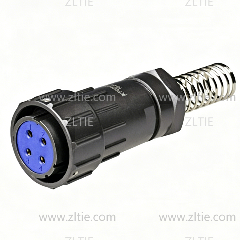 FQ24 Series 4-Pin Straight Wire Spring Female Plug