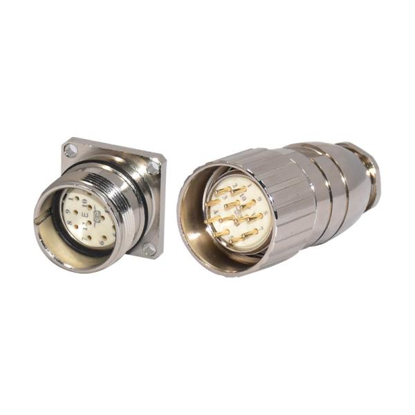 Conector reto 4 da tomada do poder 6 7 9 12 16 17 19pin IP67 M23 12 Pin Male Female Connector