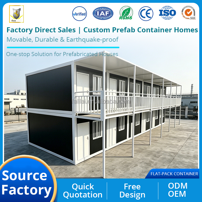 20ft Prefabricated Container House Mobile Tiny Homes Modular Living Container House Factory Workshop Office Container with Glass