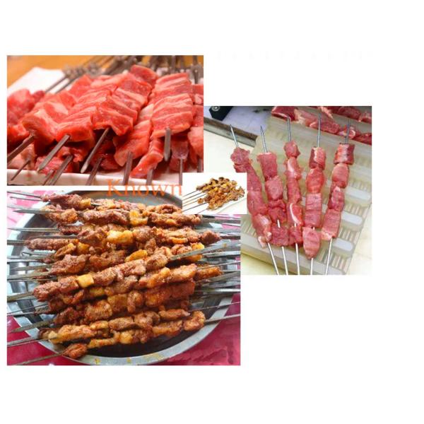 OEM Automatic Meat Skewer Machine 1.5KW SS Beef Chicken Kebab Making Machine
