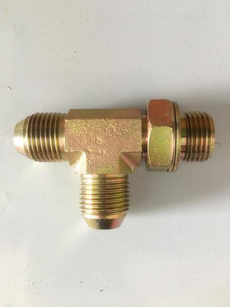 Homem do gás do aço carbono JIS 60 adaptadores hidráulicos da mangueira do T masculino do cone/BSPT