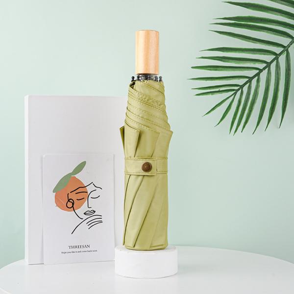 Wooden Handle Design Customizable Advertising Umbrella Minimalist Style Dual Umbrella