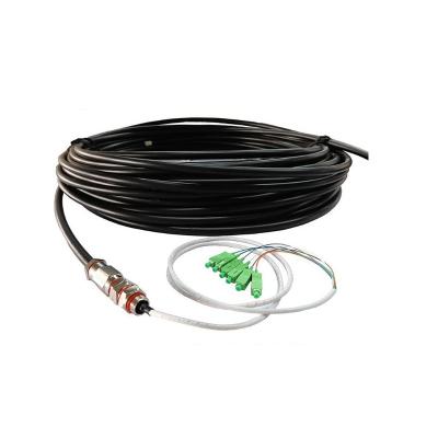 FC APC End Fiber Optic Pigtails G652D Water Proof TPU Jacket Black Color