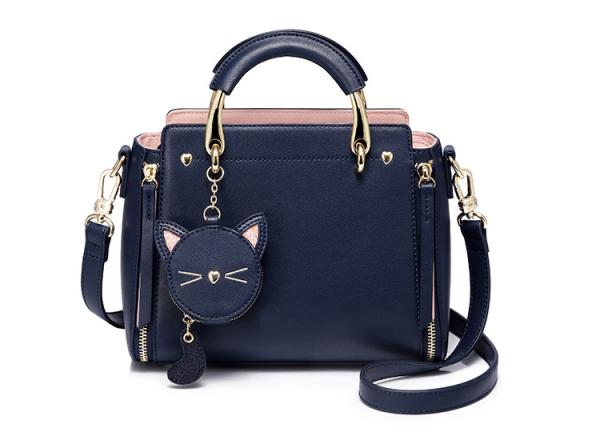 The new high-volume PU leather tote one-shouldered cross-slung custom logo women's handbag with strap