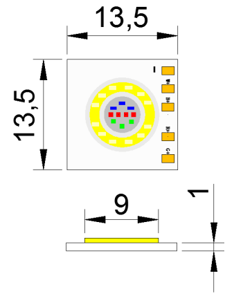 1313 RGBW 10V 8W Tunable COB LED Регулируемый CCT Широкий угол обзора