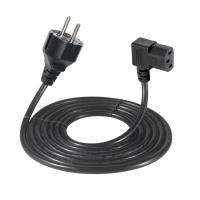 Cabo de alimentação CEE7-7 para C13 em ângulo reto 1,8m PVC HO5VV-F3G