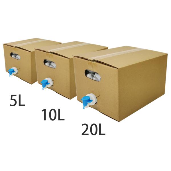 Sac en boîte de 5L, 10L, 20L, qualité alimentaire, transparent, aseptique, pour emballage de vin et de jus en plastique avec robinet et conteneur en carton BIB