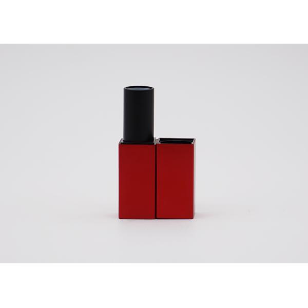 Контейнер 3.5g трубок губной помады квадрата алюминиевый красный пустой со случаем магнита