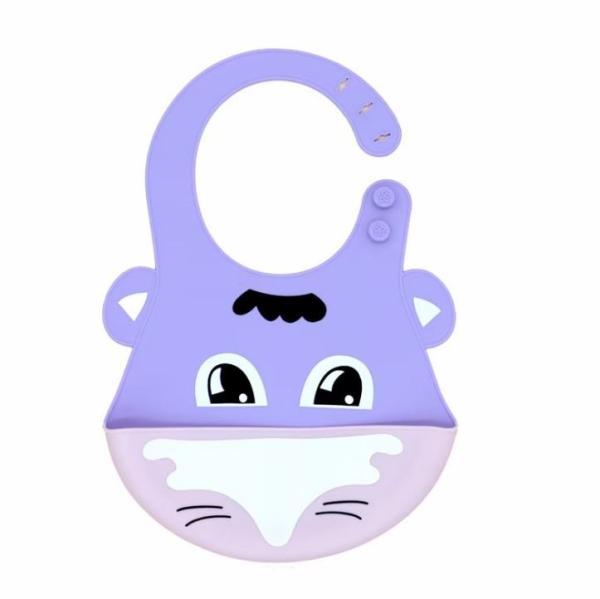 SGS Children'S Two Color Waterproof Silicone Snap On Bib