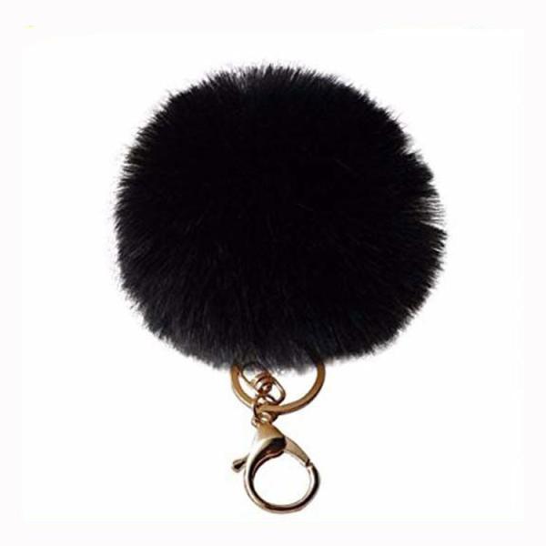 Hot sale pom pom custom fur ball keychain for handbag bag decoration