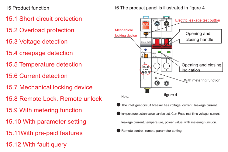 Tuya WiFi Circuit Breaker 80A 2 Poles MCB Smart Remote Control Copper 6KA Industrial & Household Use