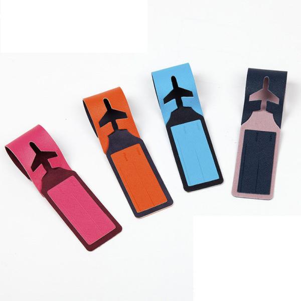 Colorful PU Luggage Tag Luggage Check Card Outdoor Gifts Logo Customized